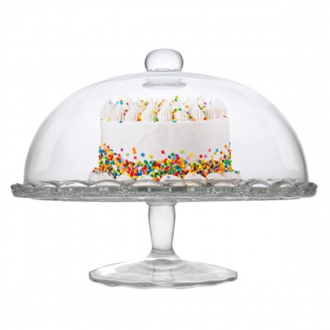 ACCESSORI DA BAR ,ALZATA TORTA VETRCON CAMPANA CM.30