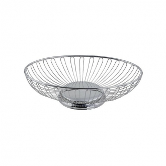 ACCESSORI DA SALA ,CESTINO OVALE FILO INOX CM.25X17 A.1186