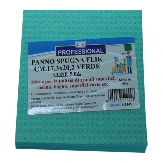 DETERGENZA ,CONF.5 PANNO SPUGNA FLIK S.244