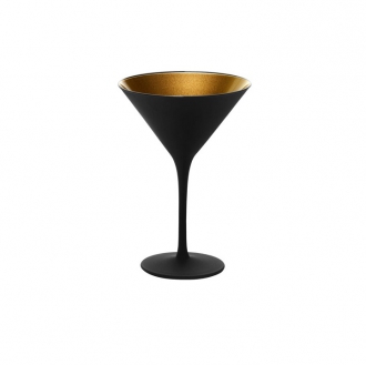 BICCHIERI VETRO ,COPPA COCKTAIL OLYMPIC NERO/ORO CL.24 STOLZLE