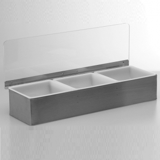 ACCESSORI DA BAR ,PORTACOND.INOX 3 VASCHE 45X15X9 479803