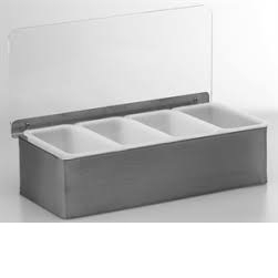 ACCESSORI DA BAR ,PORTACOND.INOX 4 VASCHE 30X14X9 479804