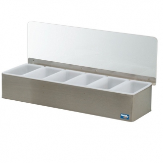 ACCESSORI DA BAR ,PORTACOND.INOX 6 VASCHE 45X15X9 479806