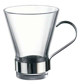 BICCHIERI VETRO ,TAZZA CAFFE' CL.11 M/INOX YPSILON