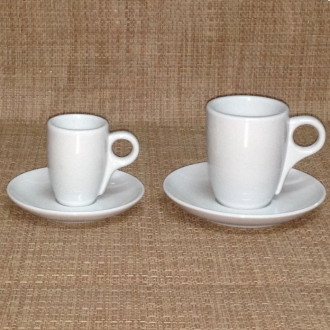 PORCELLANE ,TAZZA CAFFE' HIGH BIANCO C/PIATTO