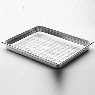 ACCESSORI CUCINA ,VASCH. INOX FORATA GN 2/1 H. 6 CM.65X53