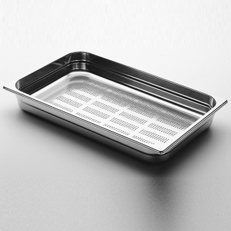 ACCESSORI CUCINA ,VASCH.INOX FORATA GN1.1 H.100 CM.53X32,5