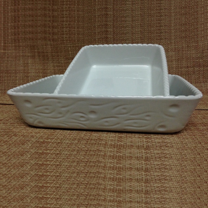PORCELLANE DA FORNO PIROFILA RETT.BIANCA 22X16X6 PB/500/22